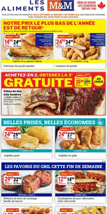 Aperçu de la Circulaire Les Aliments M&M du 3 au 9 septembre 2026