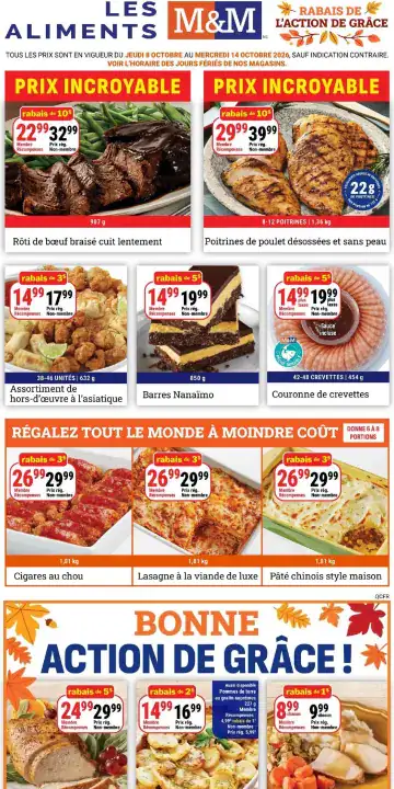 Aperçu de la Circulaire Les Aliments M&M du 8 au 14 octobre 2026