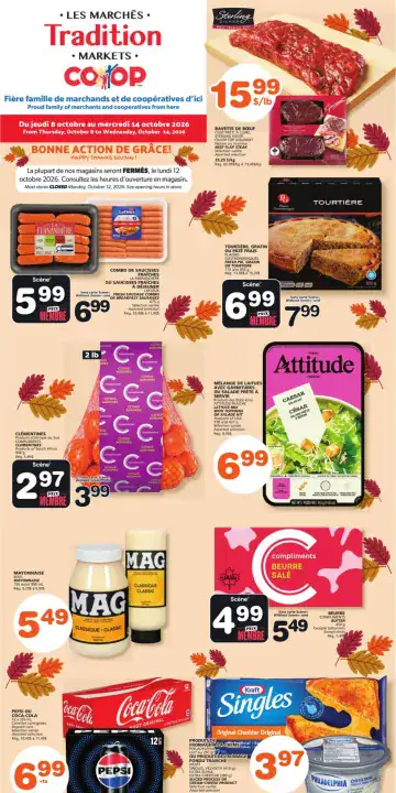 Aperçu de la Circulaire Les Marchés Tradition Marchés Coop du 8 au 14 octobre 2026