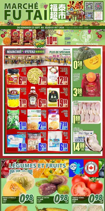 Aperçu de la Circulaire Marché Fu Tai du 25 septembre au 1 octobre 2026