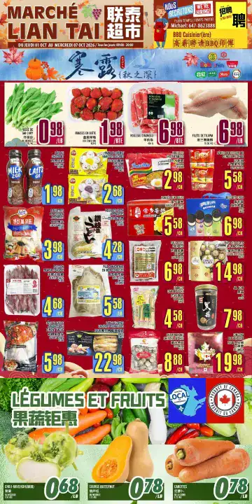 Aperçu de la Circulaire Marché Lian Tai du 1 au 7 octobre 2026