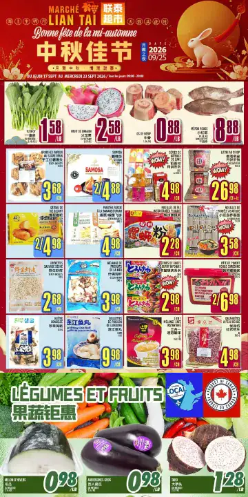 Aperçu de la Circulaire Marché Lian Tai du 17 au 23 septembre 2026