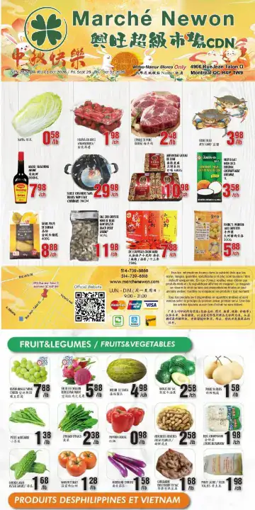 Aperçu de la Circulaire Marché Newon Jean-Talon du 25 septembre au 1 octobre 2026