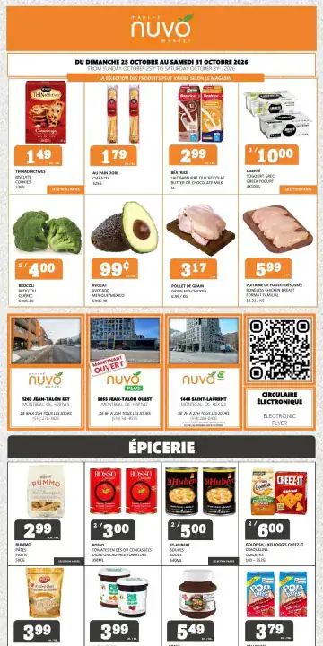 Aperçu de la Circulaire Marché Nuvo du 25 au 31 octobre 2026