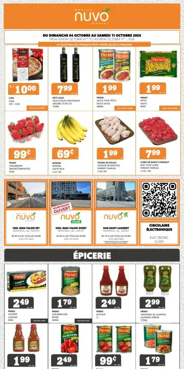 Aperçu de la Circulaire Marché Nuvo du 4 au 10 octobre 2026