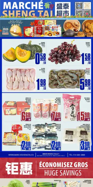 Aperçu de la Circulaire Marché Sheng Tai du 11 au 17 septembre 2026