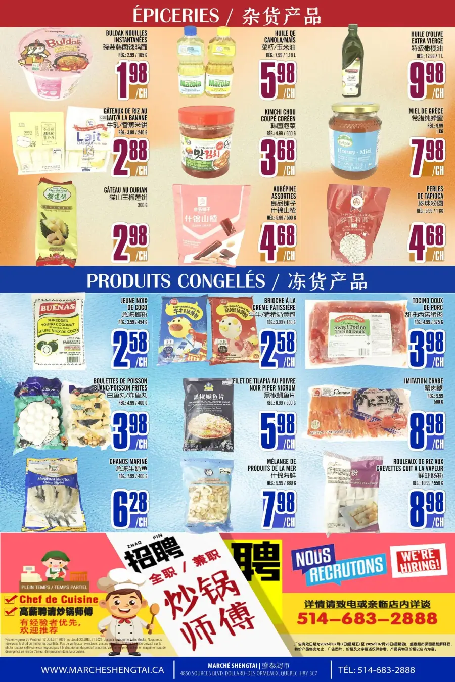 Page 4 du circulaire Marché Sheng Tai.