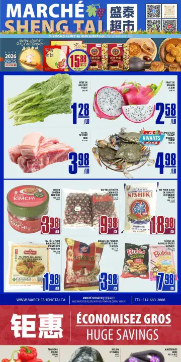 Aperçu de la Circulaire Marché Sheng Tai du 18 au 24 septembre 2026