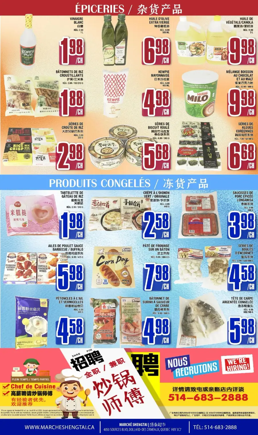 Page 4 du circulaire Marché Sheng Tai.