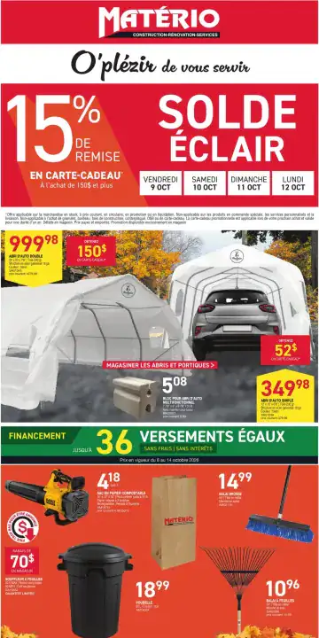 Aperçu de la Circulaire Matério du 8 au 14 octobre 2026