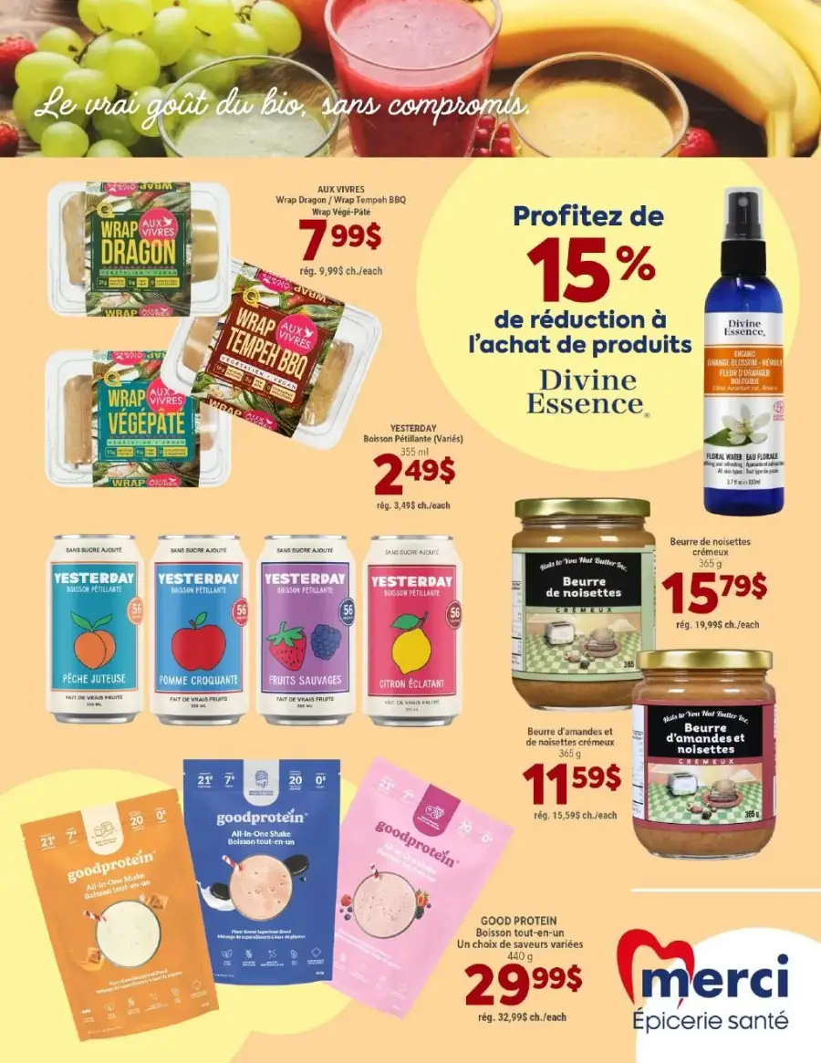 Page 2 du circulaire Merci Épicerie Santé.