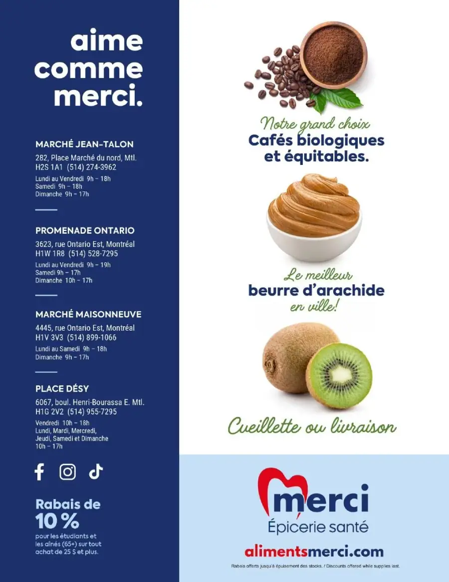 Page 6 du circulaire Merci Épicerie Santé.