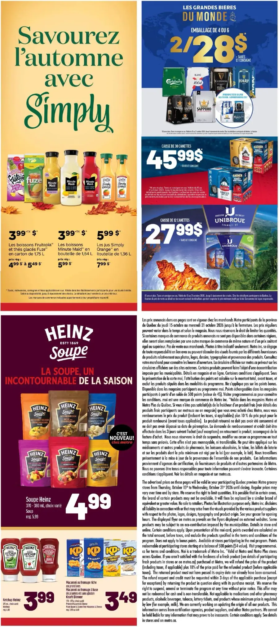 Page 22 du circulaire Metro.