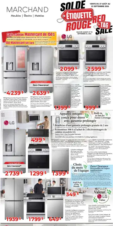 Aperçu de la Circulaire Meubles Marchand LG du 27 août au 23 septembre 2026
