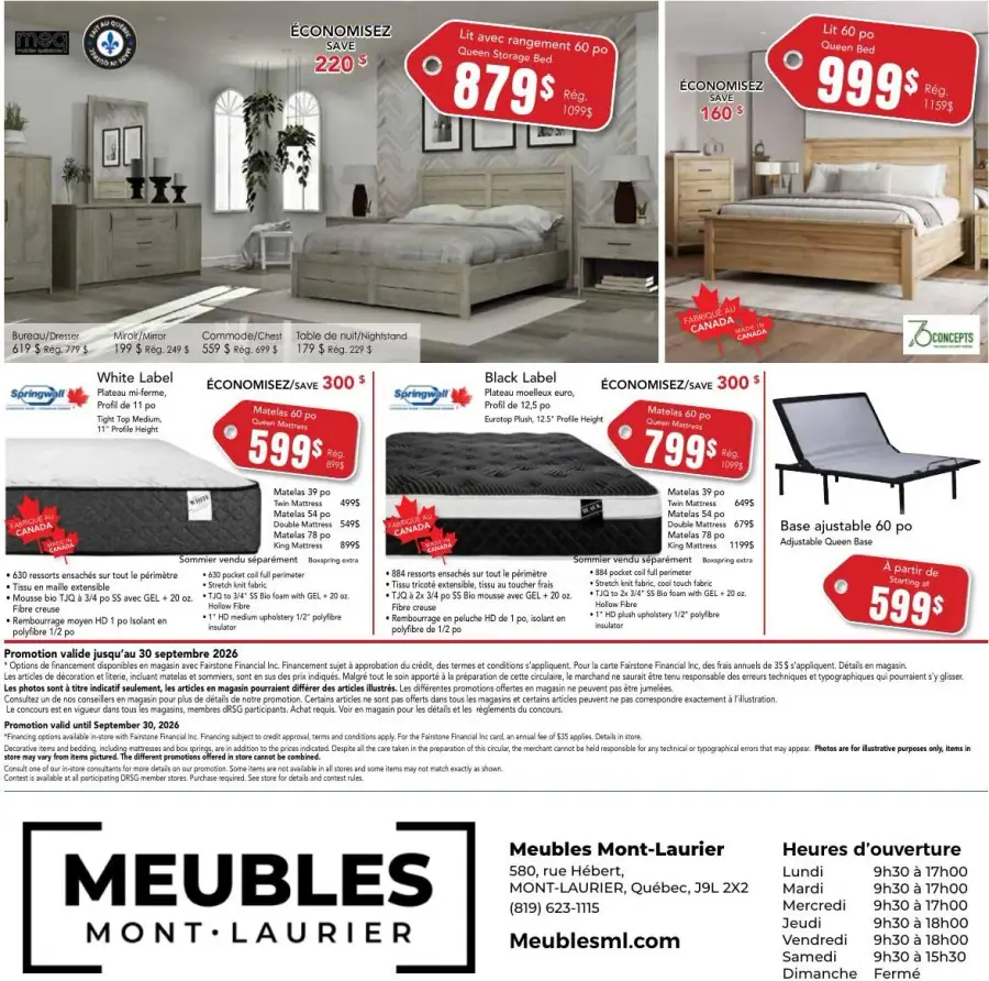 Page 4 du circulaire Meubles Mont-Laurier.
