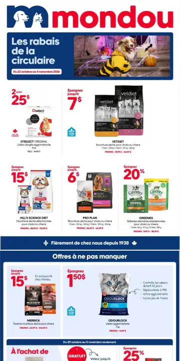 Aperçu de la Circulaire Mondou du 22 octobre au 4 novembre 2026