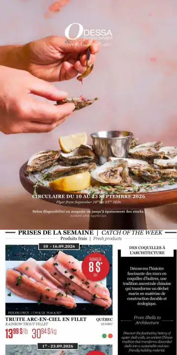 Aperçu de la Circulaire Odessa Poissonnier du 10 au 23 septembre 2026