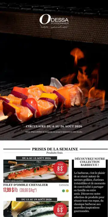 Aperçu de la Circulaire Odessa Poissonnier du 6 au 26 août 2026