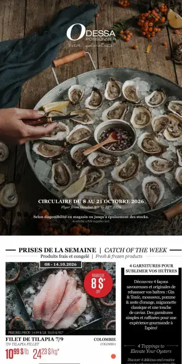 Aperçu de la Circulaire Odessa Poissonnier du 8 au 21 octobre 2026
