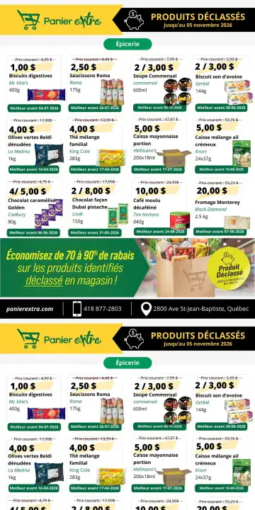 Aperçu de la Circulaire Panier Extra Déclassés du 22 octobre au 5 novembre 2026