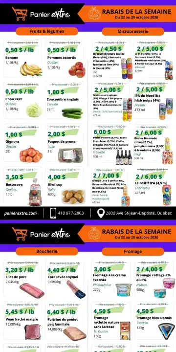 Aperçu de la Circulaire Panier Extra du 22 au 28 octobre 2026