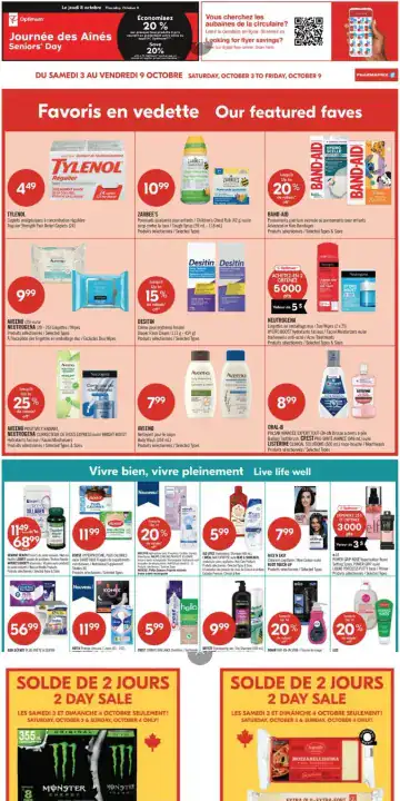 Aperçu de la Circulaire Pharmaprix du 3 au 8 octobre 2026
