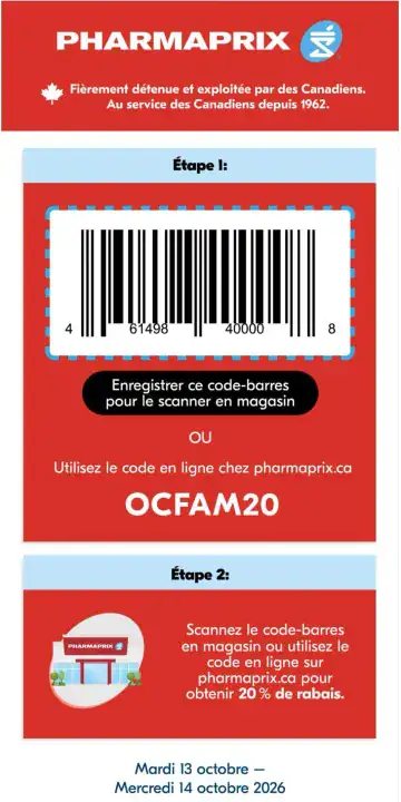 Aperçu de la Circulaire Pharmaprix Événement Famille et Amis du 13 au 14 octobre 2026