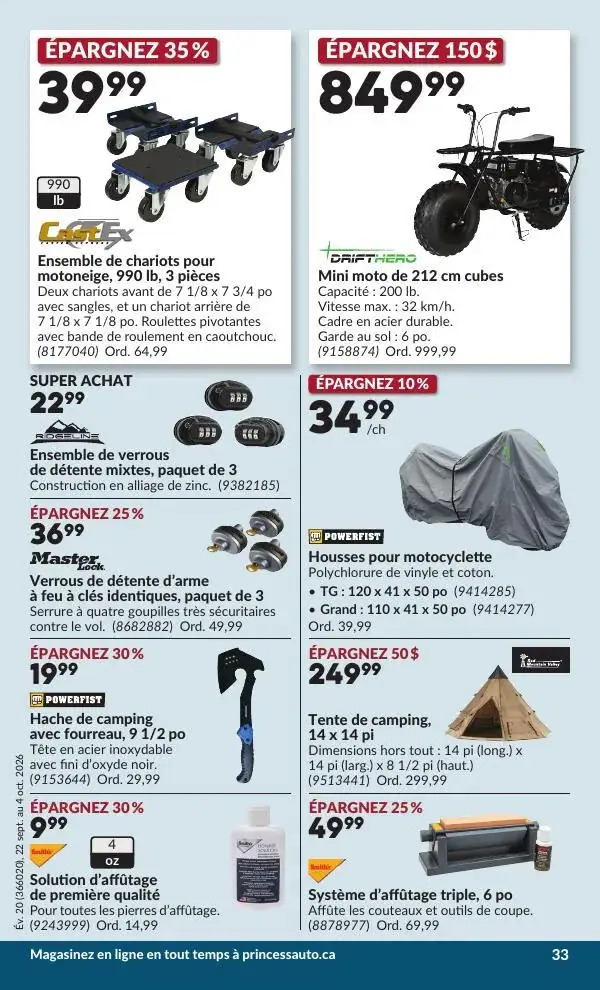 Page 38 du circulaire Princess Auto.