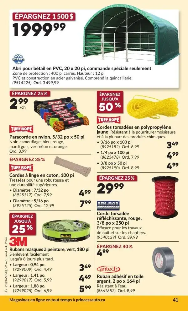 Page 46 du circulaire Princess Auto.