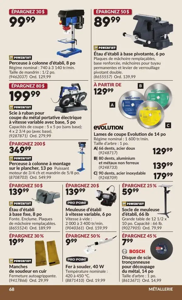 Page 73 du circulaire Princess Auto.