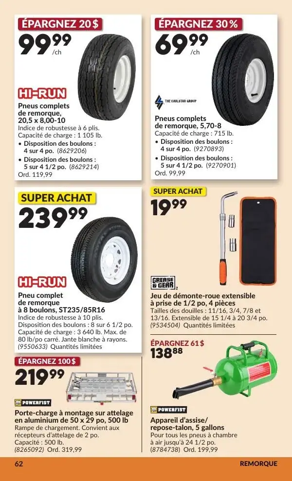 Page 65 du circulaire Princess Auto.