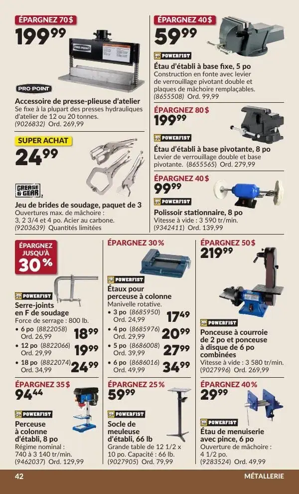 Page 47 du circulaire Princess Auto.