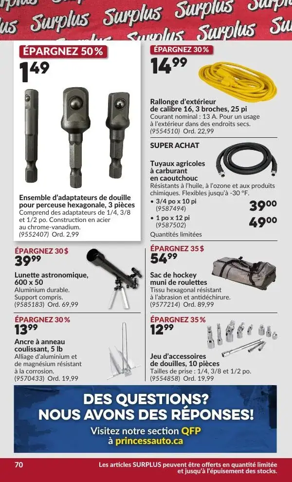 Page 75 du circulaire Princess Auto.