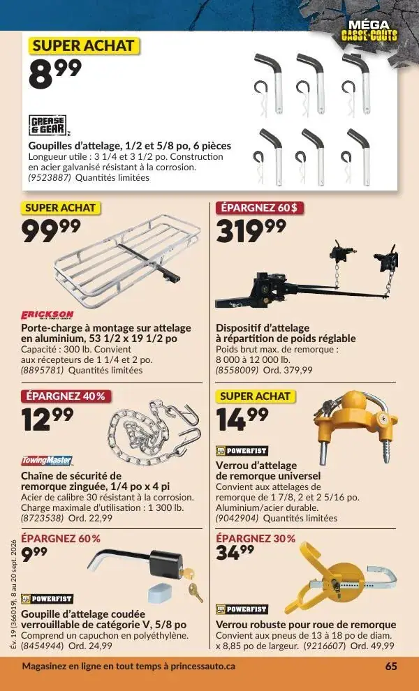 Page 69 du circulaire Princess Auto.
