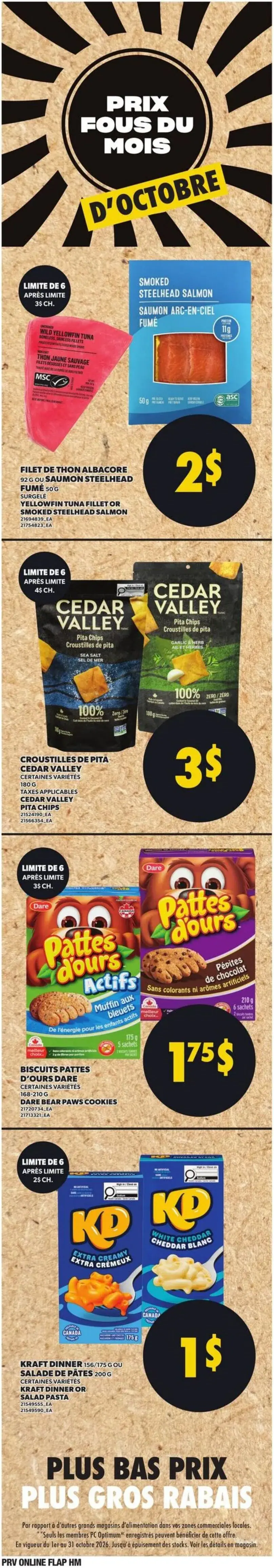 Circulaire Provigo du 1 au 7 octobre 2026