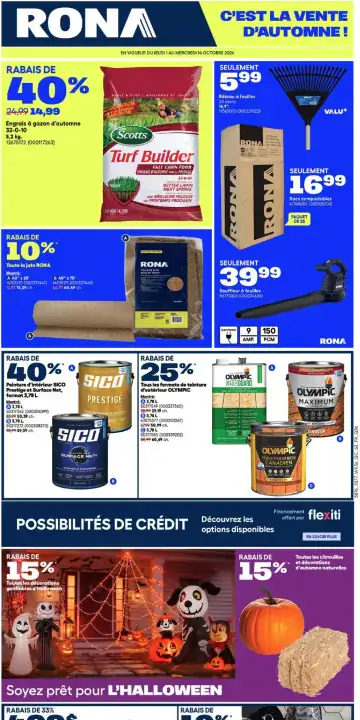 Aperçu de la Circulaire Rona du 1 au 14 octobre 2026