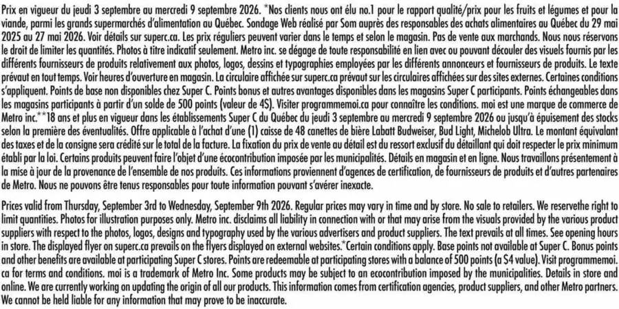 Page 26 du circulaire Super C.