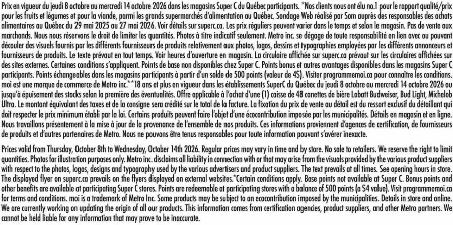 Page 19 du circulaire Super C.