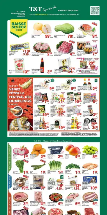 Aperçu de la Circulaire Supermarché T&T du 2 au 8 octobre 2026