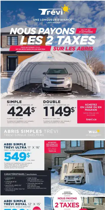 Aperçu de la Circulaire Trevi Abris Trevi du 1 au 21 septembre 2026
