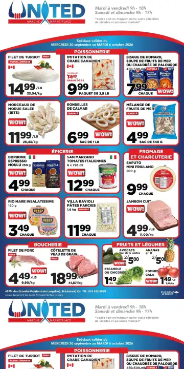 Aperçu de la Circulaire United Supermarché du 30 septembre au 6 octobre 2026
