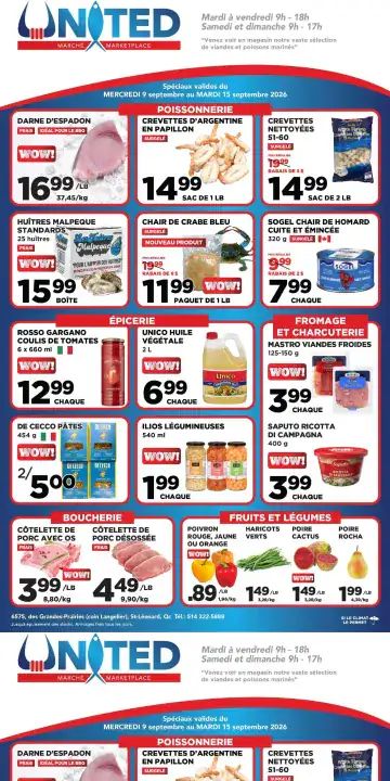 Aperçu de la Circulaire United Supermarché du 9 au 15 septembre 2026