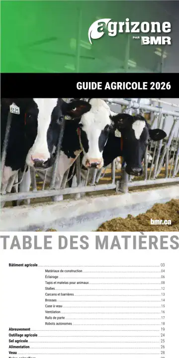 Aperçu de la Guide Agricole BMR Agrizone du 9 janvier au 31 décembre 2026