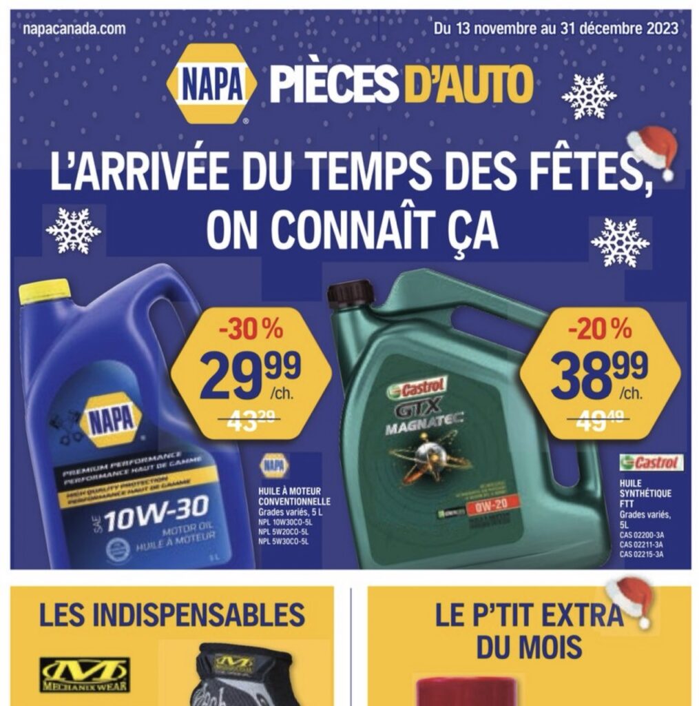 Circulaires NAPA Pièces d'auto