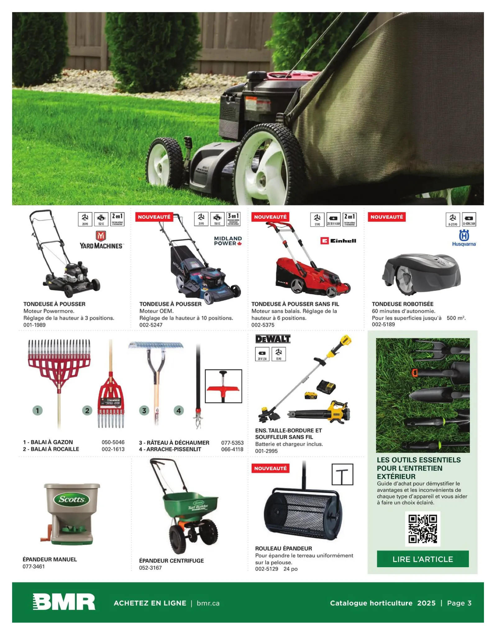 Page 3 de la Circulaire BMR Horticulture du 10 avril au 31 décembre 2025