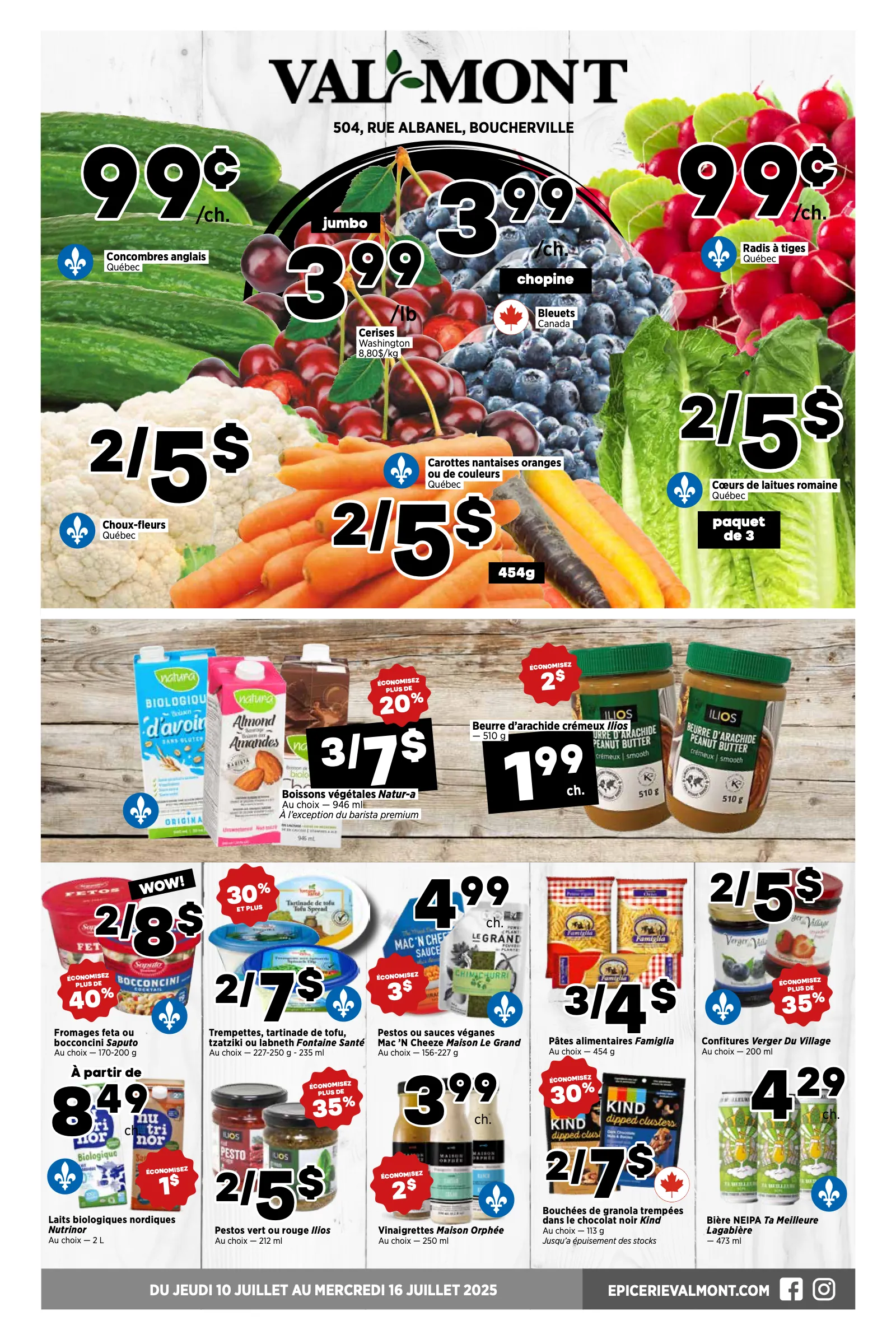 Page 1 de la Circulaire Val-Mont Boucherville du 10 au 16 juillet 2025