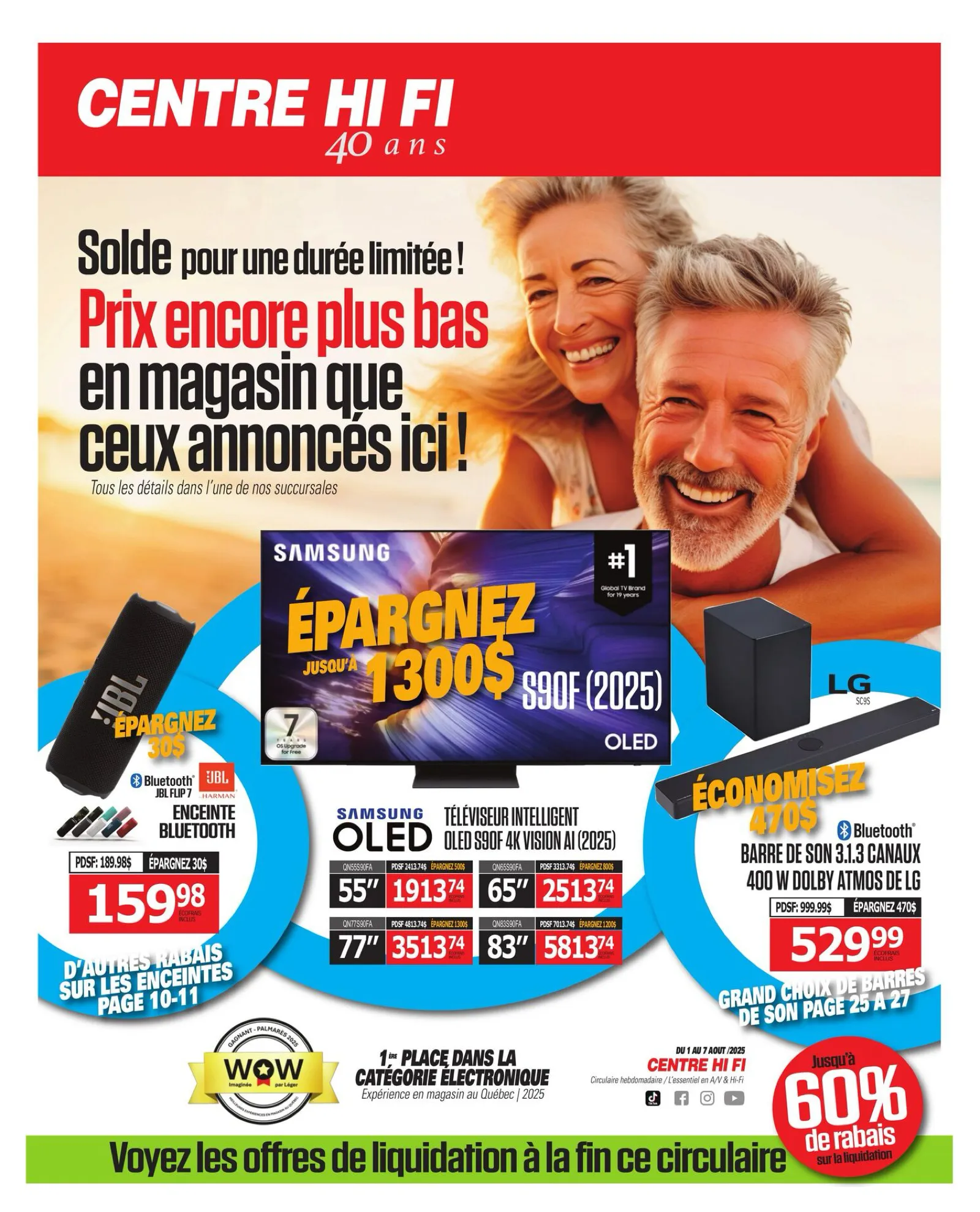 Page 1 de la Circulaire Centre Hi Fi du 1 au 7 août 2025