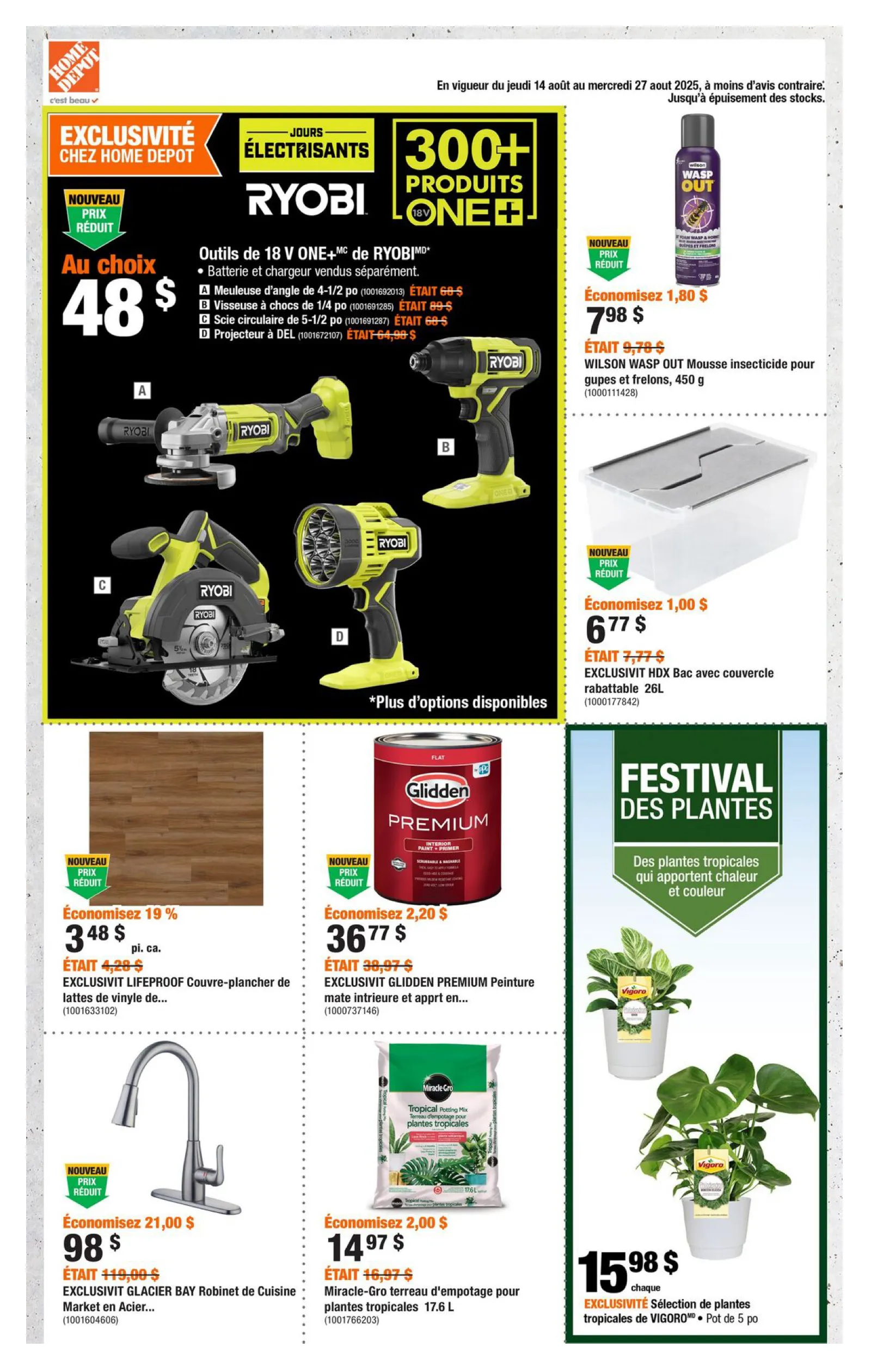 Page 1 de la Circulaire Home Depot du 14 au 27 août 2025