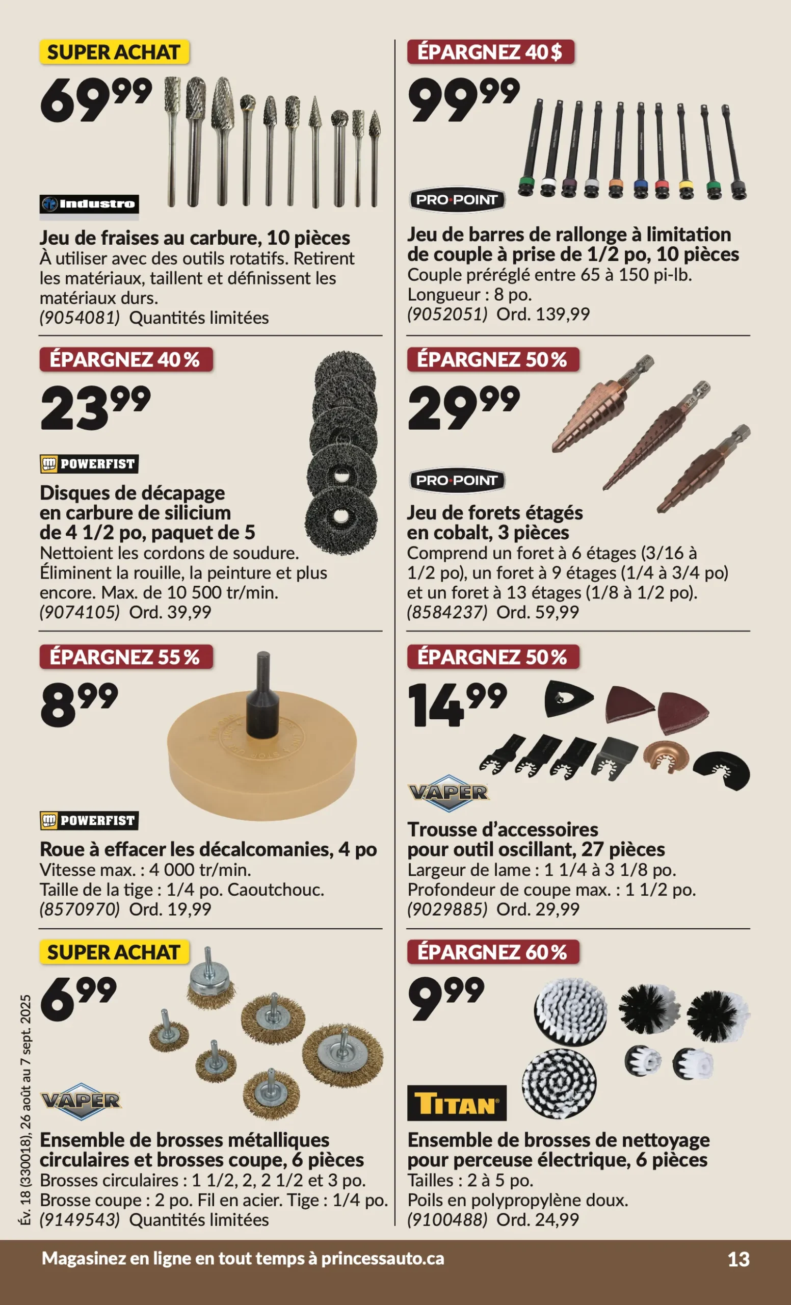 Page 16 de la Circulaire Princess Auto du 26 août au 7 septembre 2025