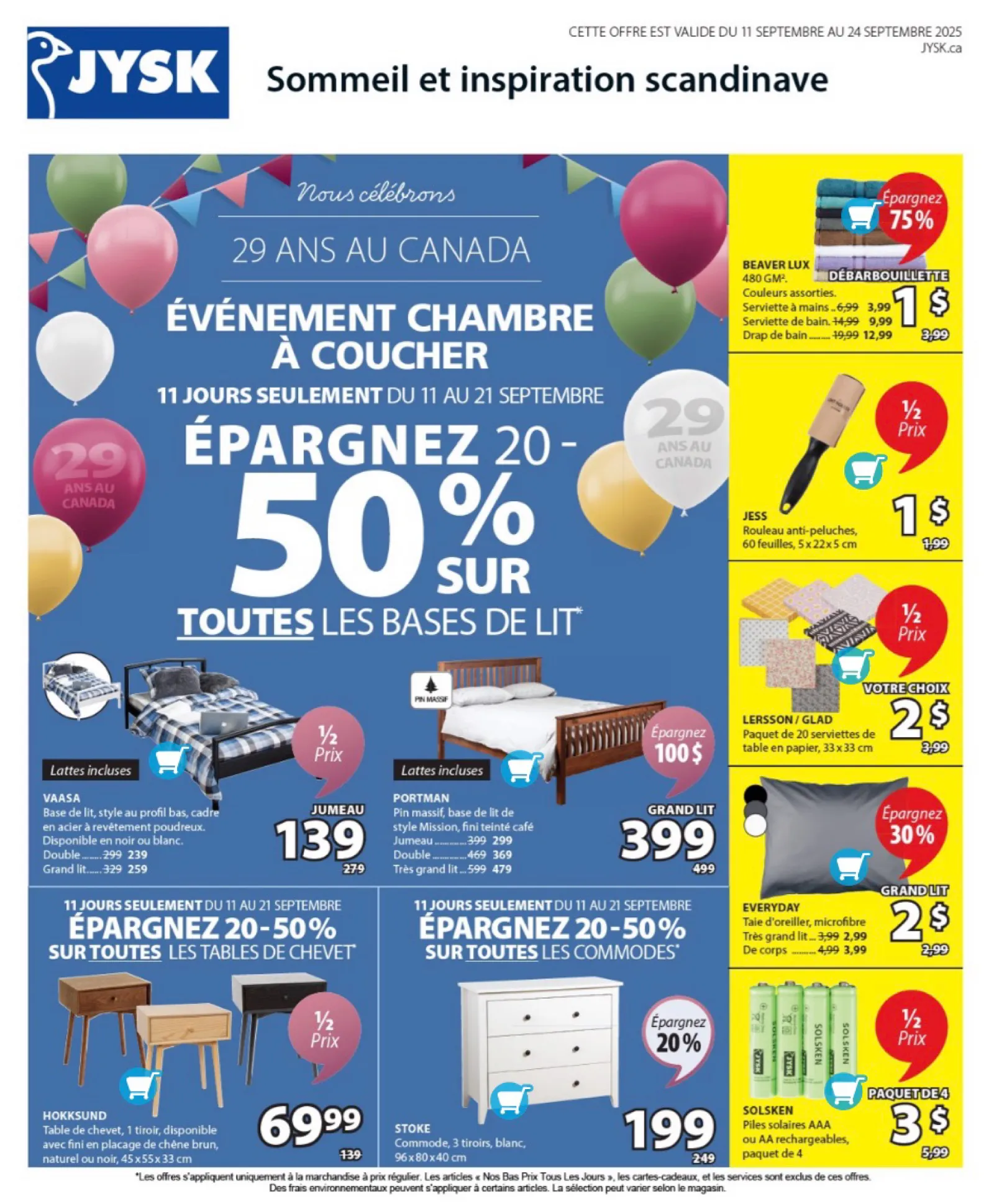 Page 1 de la Circulaire Jysk du 11 au 24 septembre 2025